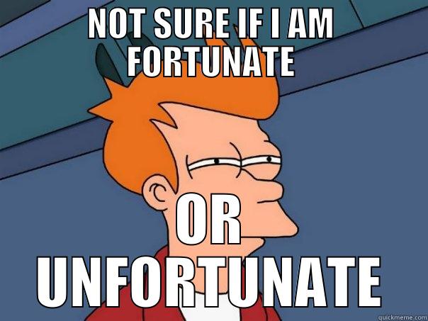 NOT SURE IF I AM FORTUNATE OR UNFORTUNATE Futurama Fry