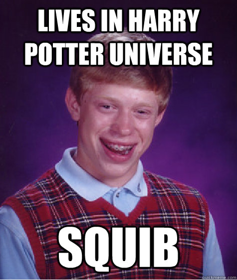 Lives in Harry Potter Universe Squib  Bad Luck Brian