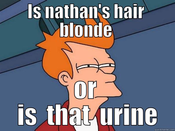 mixed up - IS NATHAN'S HAIR BLONDE OR  IS  THAT  URINE Futurama Fry