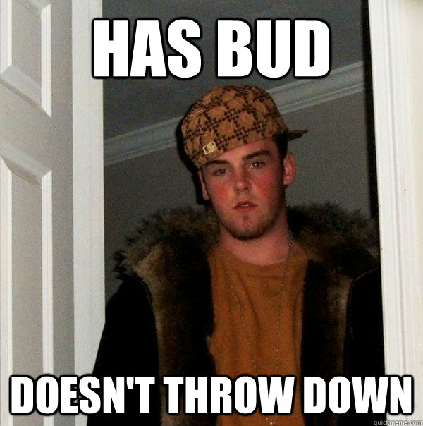 Has bud doesn't throw down  Scumbag Steve