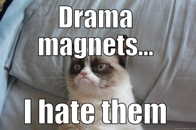 DRAMA MAGNETS... I HATE THEM Grumpy Cat