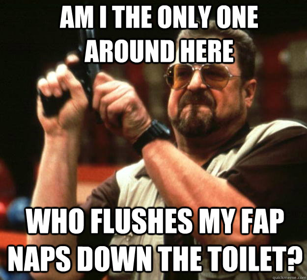 Am I the only one around here who flushes my fap naps down the toilet?  Angry Walter