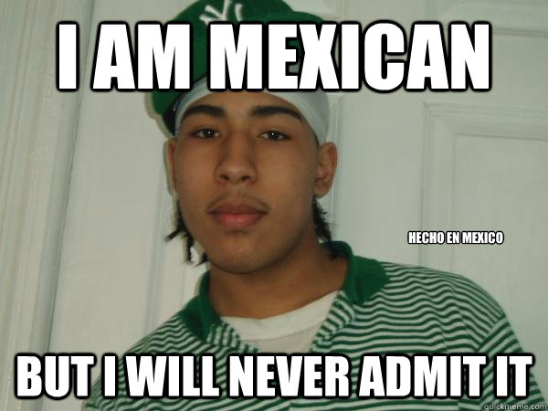 i am mexican but i will never admit it hecho en mexico  