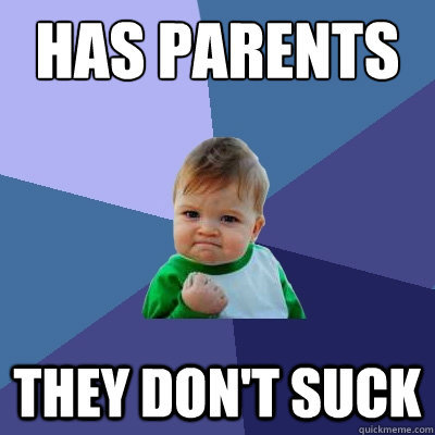 has parents they don't suck  Success Kid