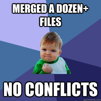 Merged a dozen+ files No conflicts  Success Kid