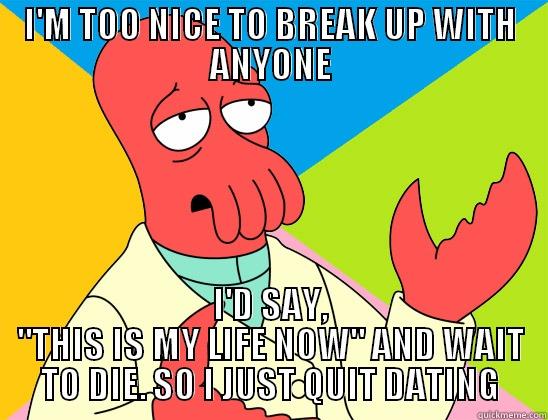 TOO NICE TO BREAKUP - I'M TOO NICE TO BREAK UP WITH ANYONE I'D SAY, 
