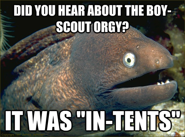 Did you hear about the Boy-Scout Orgy? It was 