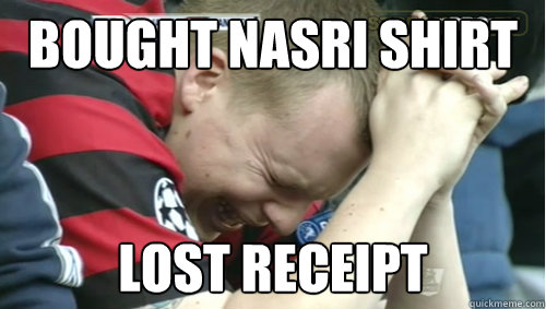 Bought nasri shirt lost receipt  Sad Man City Fan