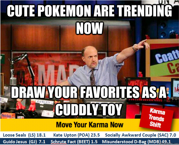 Cute Pokemon are trending now draw your favorites as a cuddly toy  Jim Kramer with updated ticker