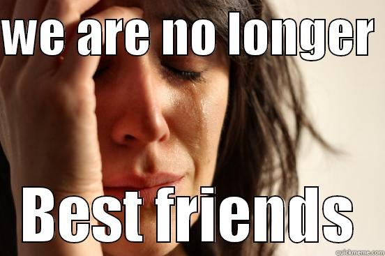 WE ARE NO LONGER  BEST FRIENDS First World Problems