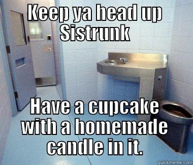 happy bday sistruck - KEEP YA HEAD UP SISTRUNK HAVE A CUPCAKE WITH A HOMEMADE CANDLE IN IT. Misc