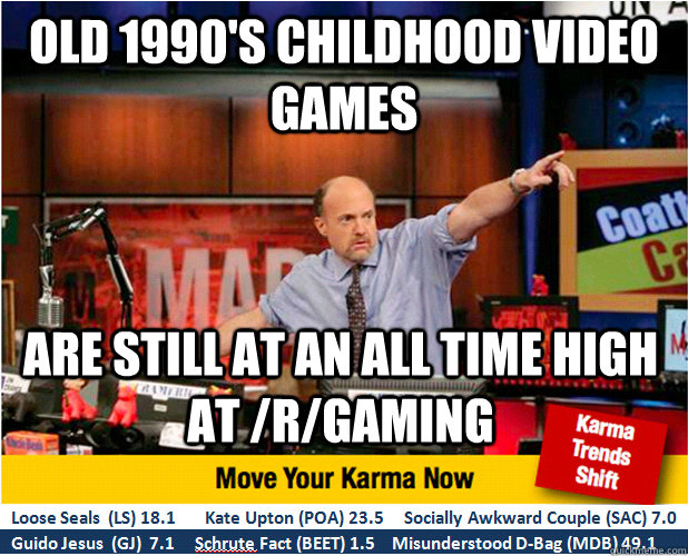 Old 1990's childhood video games Are still at an all time high at /r/gaming  Jim Kramer with updated ticker