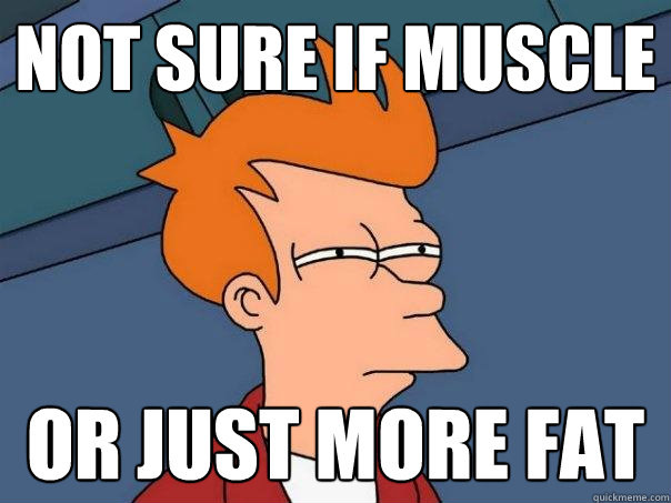 Not sure if muscle or just more fat  Futurama Fry