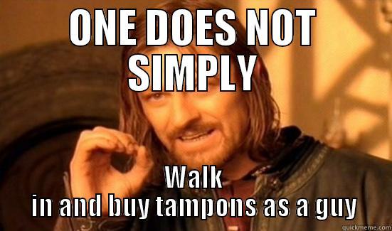 My girlfriend is out of tampons - ONE DOES NOT SIMPLY WALK IN AND BUY TAMPONS AS A GUY Boromir