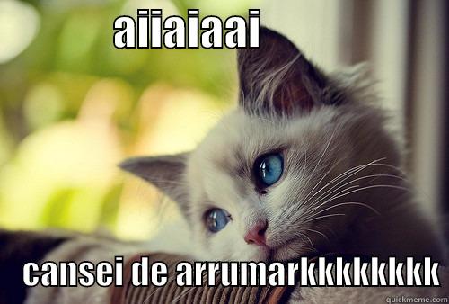              AIIAIAAI                           CANSEI DE ARRUMARKKKKKKKK First World Problems Cat