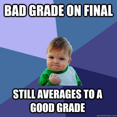 Bad grade on final Still averages to a good grade - Bad grade on final Still averages to a good grade  Success Kid