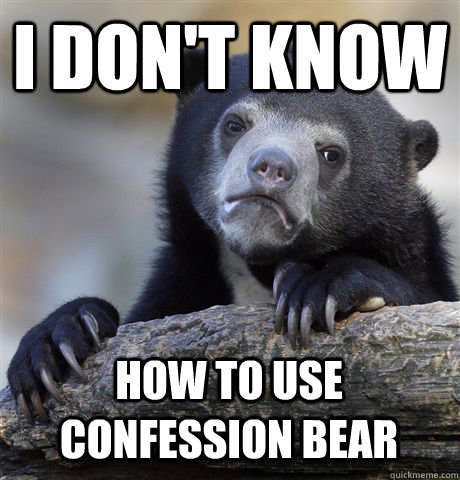 I DON'T KNOW HOW TO USE CONFESSION BEAR  Confession Bear