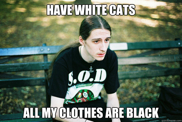 have white cats all my clothes are black  First World Metal Problems