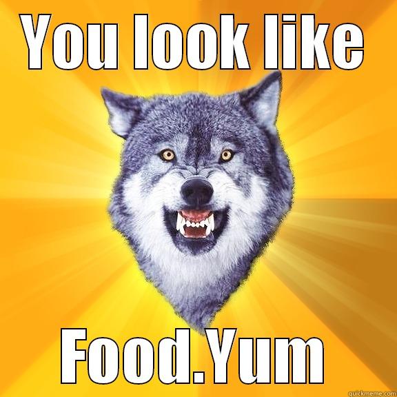 YOU LOOK LIKE FOOD.YUM Courage Wolf