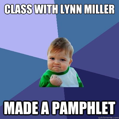 CLASS WITH lynn miller made a pamphlet  Success Kid