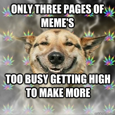 ONLY THREE PAGES OF MEME'S TOO BUSY GETTING HIGH TO MAKE MORE  Stoner Dog