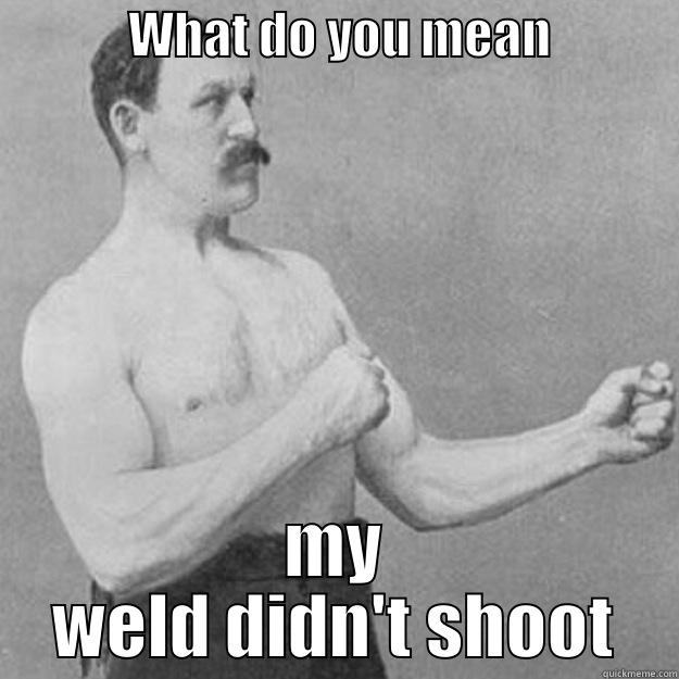              WHAT DO YOU MEAN              MY WELD DIDN'T SHOOT overly manly man