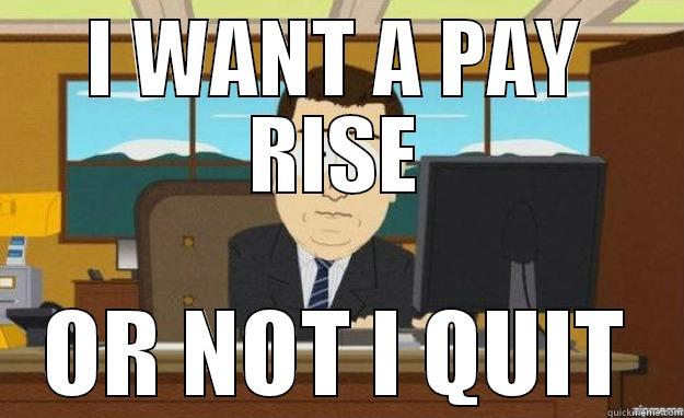 PAY RISE - I WANT A PAY RISE OR NOT I QUIT aaaand its gone