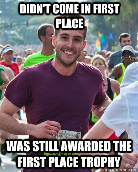 didn't come in first place was still awarded the first place trophy - didn't come in first place was still awarded the first place trophy  Ridiculously photogenic guy