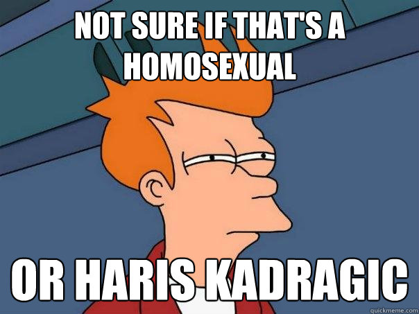 Not sure if that's a homosexual or haris kadragic  Futurama Fry