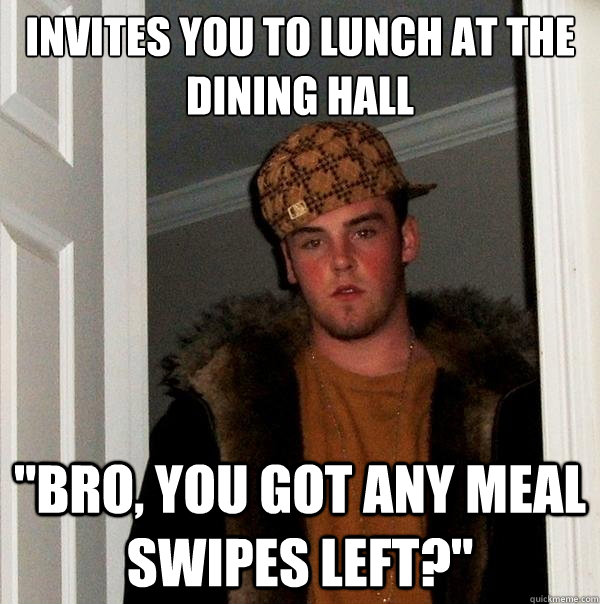 Invites you to lunch at the dining hall 