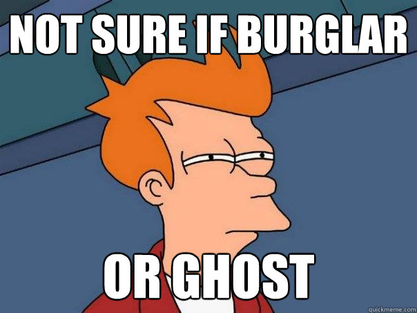 Not sure if burglar  or ghost  Futurama Fry