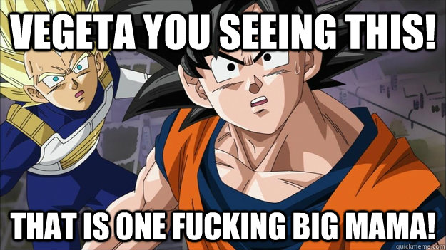 Vegeta you seeing this! That is one fucking big mama!  Dragon Ball Z