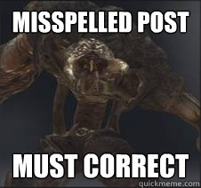 misspelled post must correct  