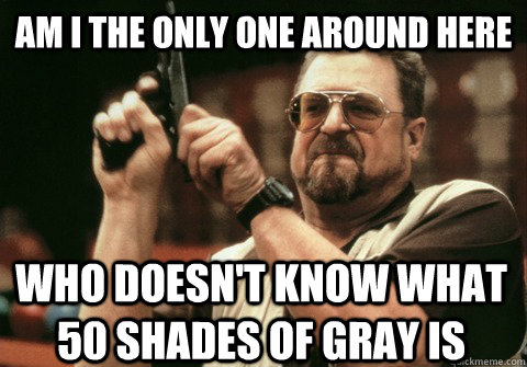 Am I the only one around here who doesn't know what 50 shades of gray is - Am I the only one around here who doesn't know what 50 shades of gray is  Am I the only one