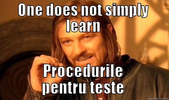 Procedural titles - ONE DOES NOT SIMPLY LEARN PROCEDURILE PENTRU TESTE Boromir