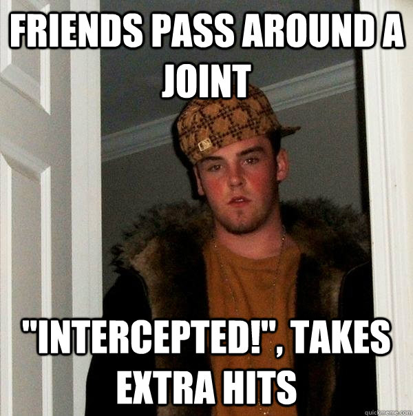 friends pass around a joint 