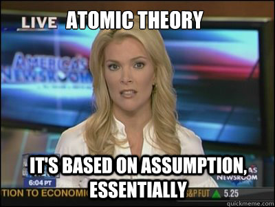 Atomic theory it's based on assumption, essentially  Megyn Kelly