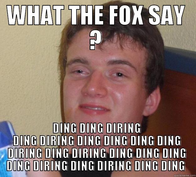 WHAT THE FOX SAY ? DING DING DIRING DING DIRING DING DING DING DING DIRING DING DIRING DING DING DING DING DIRING DING DIRING DING DING  10 Guy