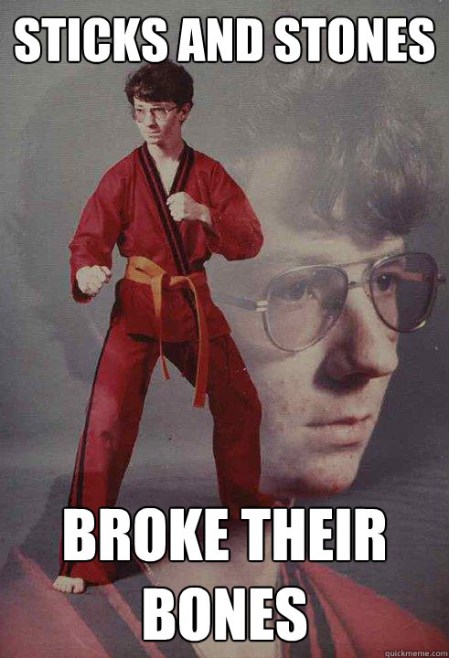 Sticks and stones Broke their bones - Sticks and stones Broke their bones  Karate Kyle