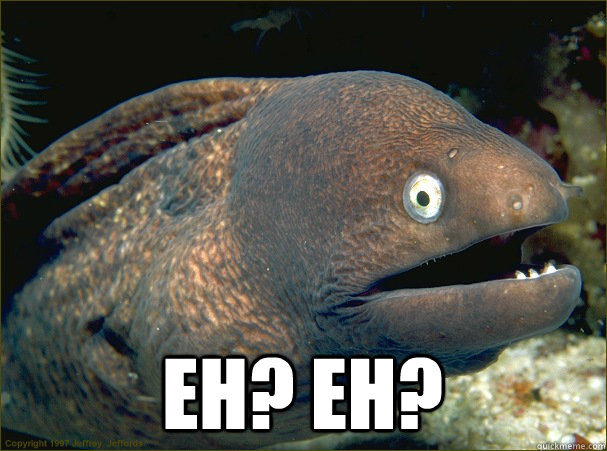  eh? eh?  Bad Joke Eel