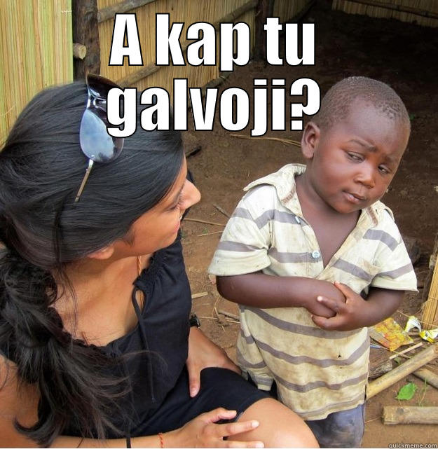 A KAP TU GALVOJI?  Skeptical Third World Kid