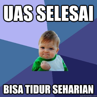 uas selesai bisa tidur seharian  Success Kid