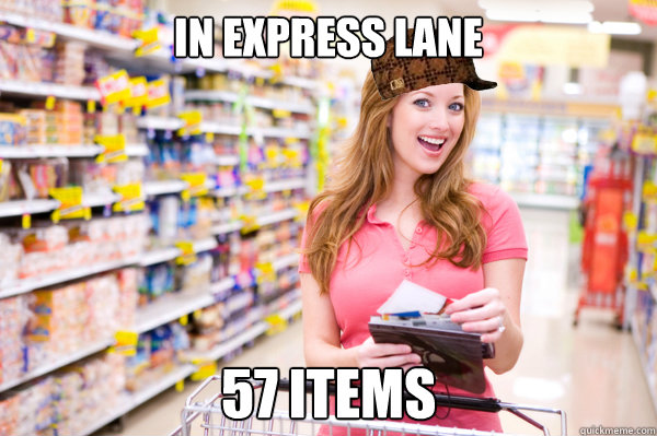 in express lane 57 items  