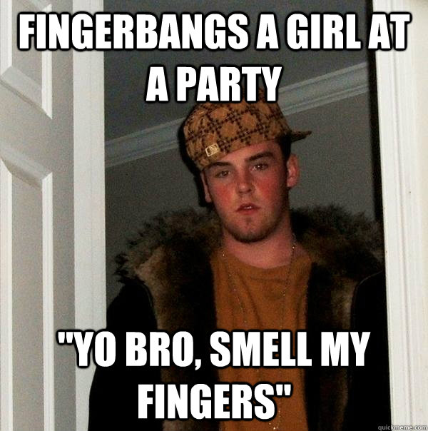 Fingerbangs a girl at a party 