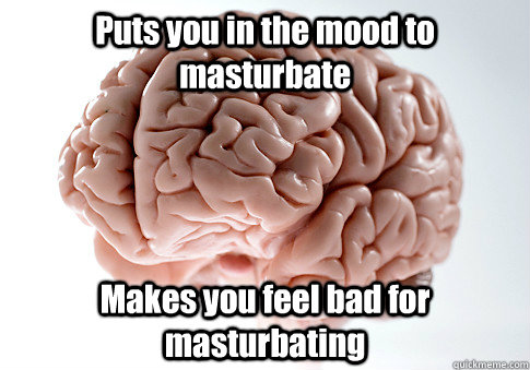 Puts you in the mood to masturbate Makes you feel bad for masturbating   Scumbag Brain