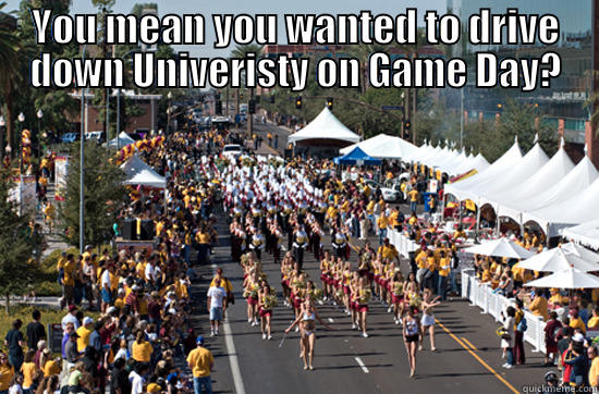 YOU MEAN YOU WANTED TO DRIVE DOWN UNIVERISTY ON GAME DAY?  Misc