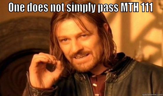 ONE DOES NOT SIMPLY PASS MTH 111  Boromir