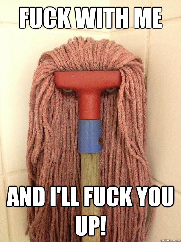 Fuck with me and I'll fuck you up!  Insanity Mop