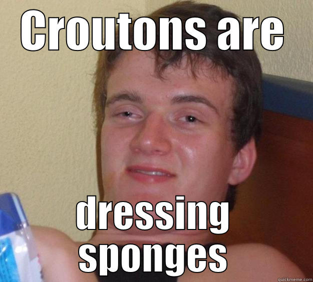 Vegetarian 10 Guy - CROUTONS ARE DRESSING SPONGES 10 Guy