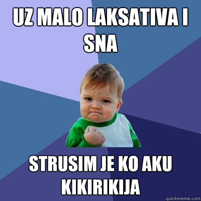 UZ MALO LAKSATIVA I SNA STRUSIM JE KO ŠAKU KIKIRIKIJA  Success Kid